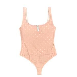 FREE PEOPLE INTIMATELY Pink Polka Dot Bodysuit Size S